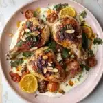 Harissa Chicken with Labneh, Roasted Red Peppers and Red Onion Recipe