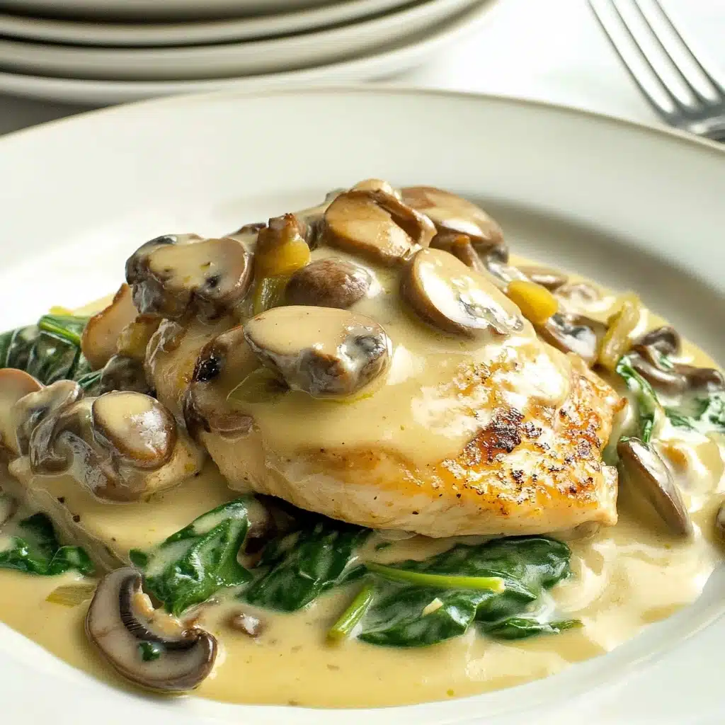 Chicken With Spinach and Mushrooms Recipe - Recipe Image