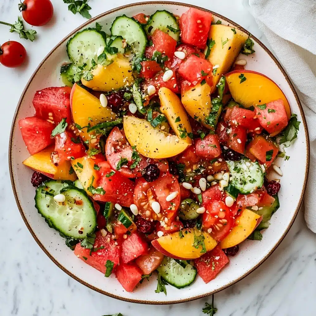 Summer Peach Watermelon Salad Recipe - Recipe Image