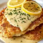 Lemon Pecorino Crusted Chicken with Creamy Lemon Sauce Recipe