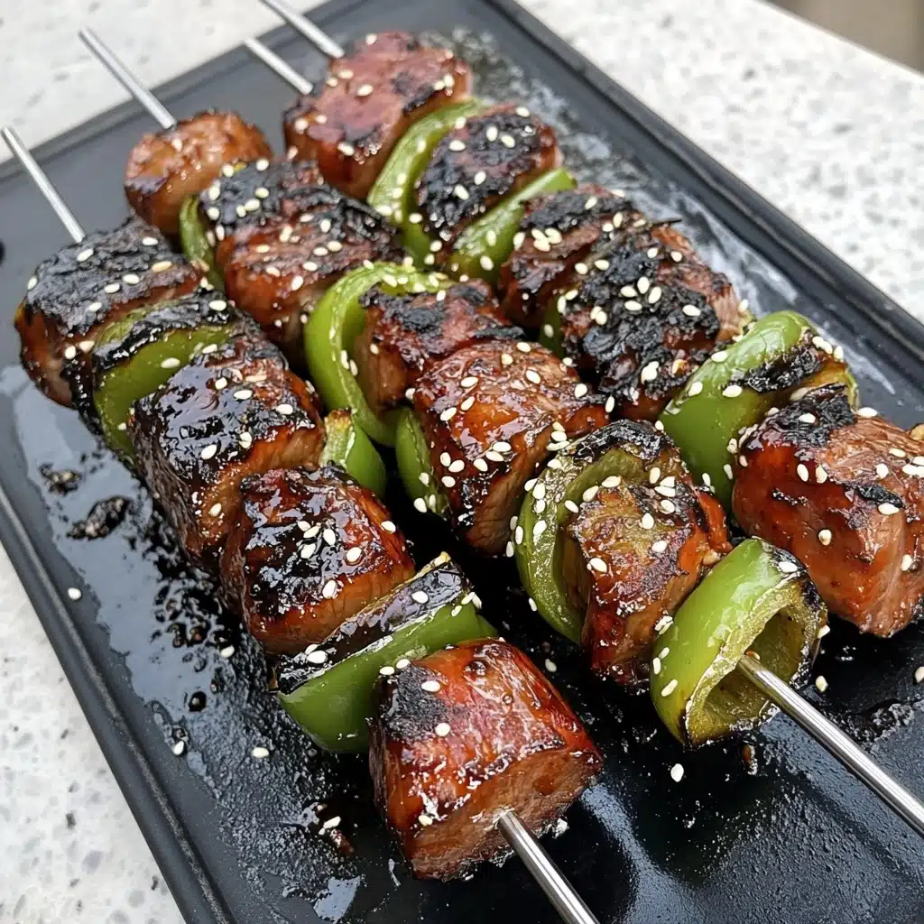 Honey Bourbon Steak Skewers Recipe - Recipe Image