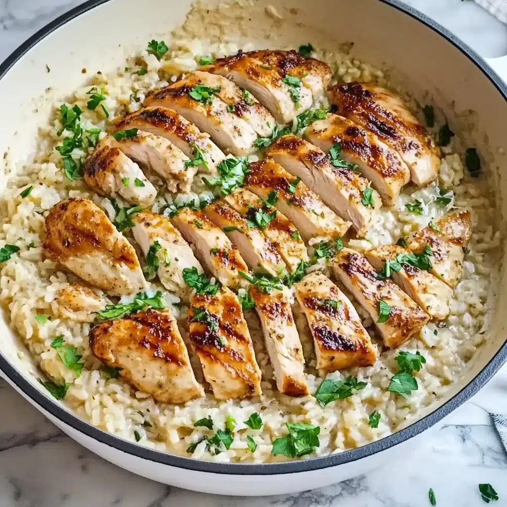 Creamy Parmesan Orzo with Chicken and Asparagus Recipe - Recipe Image