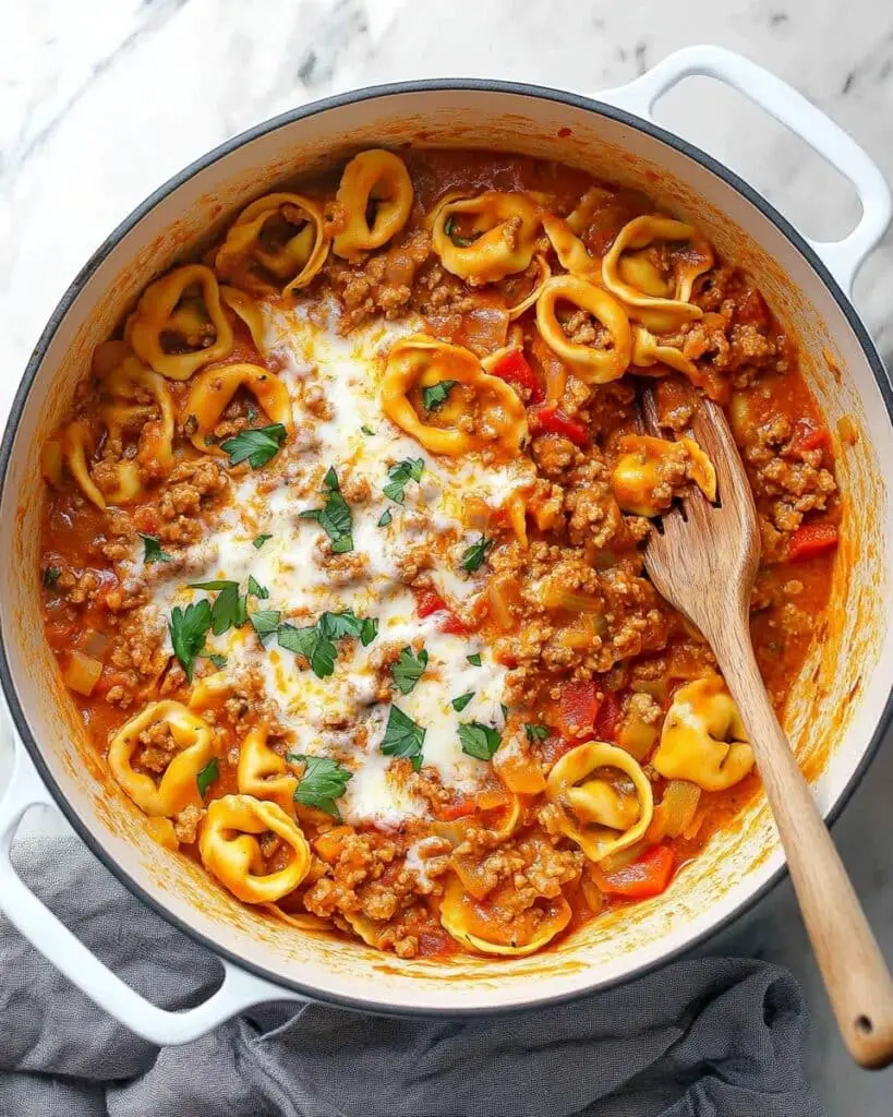 One Pot Ground Chicken Fajita Pasta Recipe