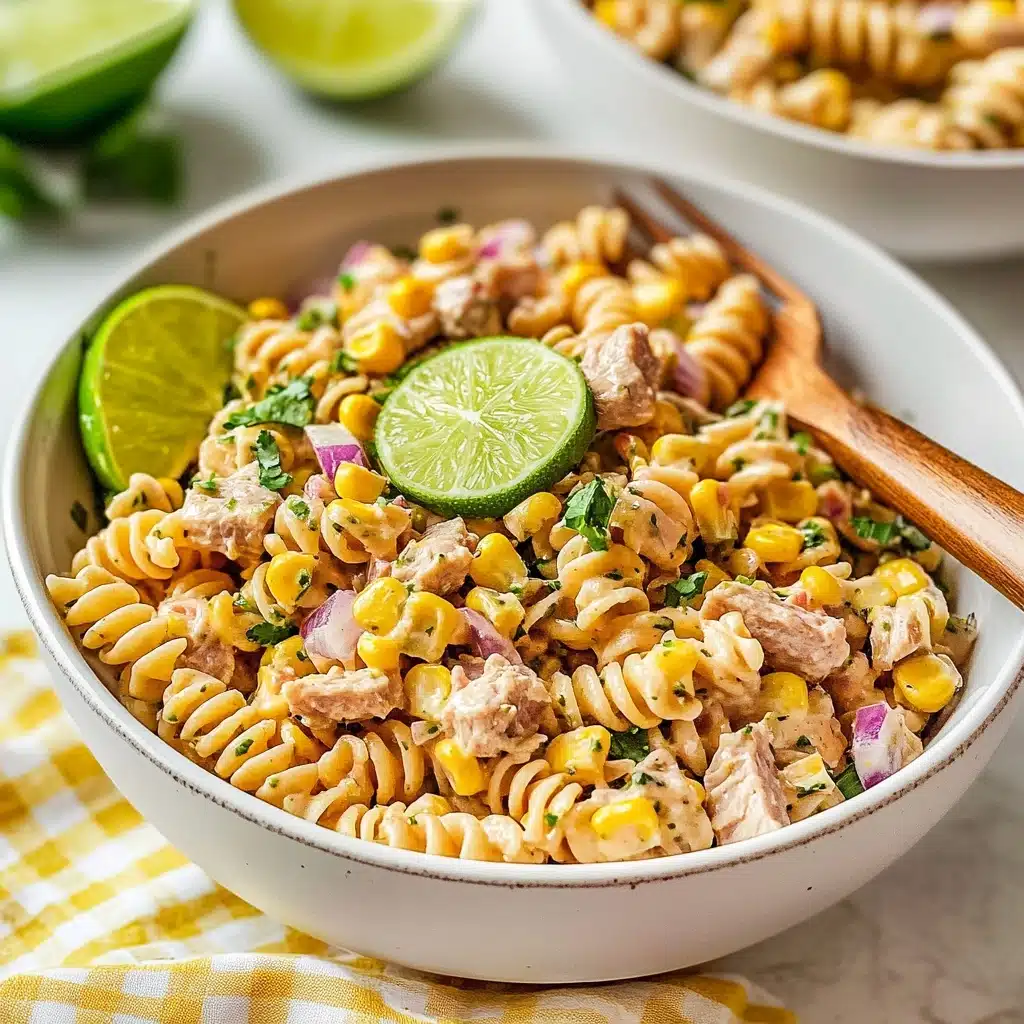 High Protein Street Corn Pasta Salad Recipe - Recipe Image
