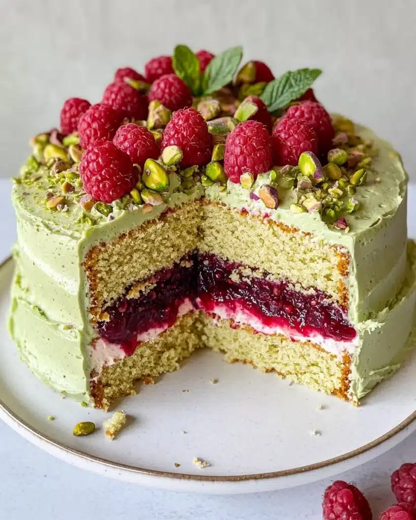 Pistachio Raspberry Cake Recipe