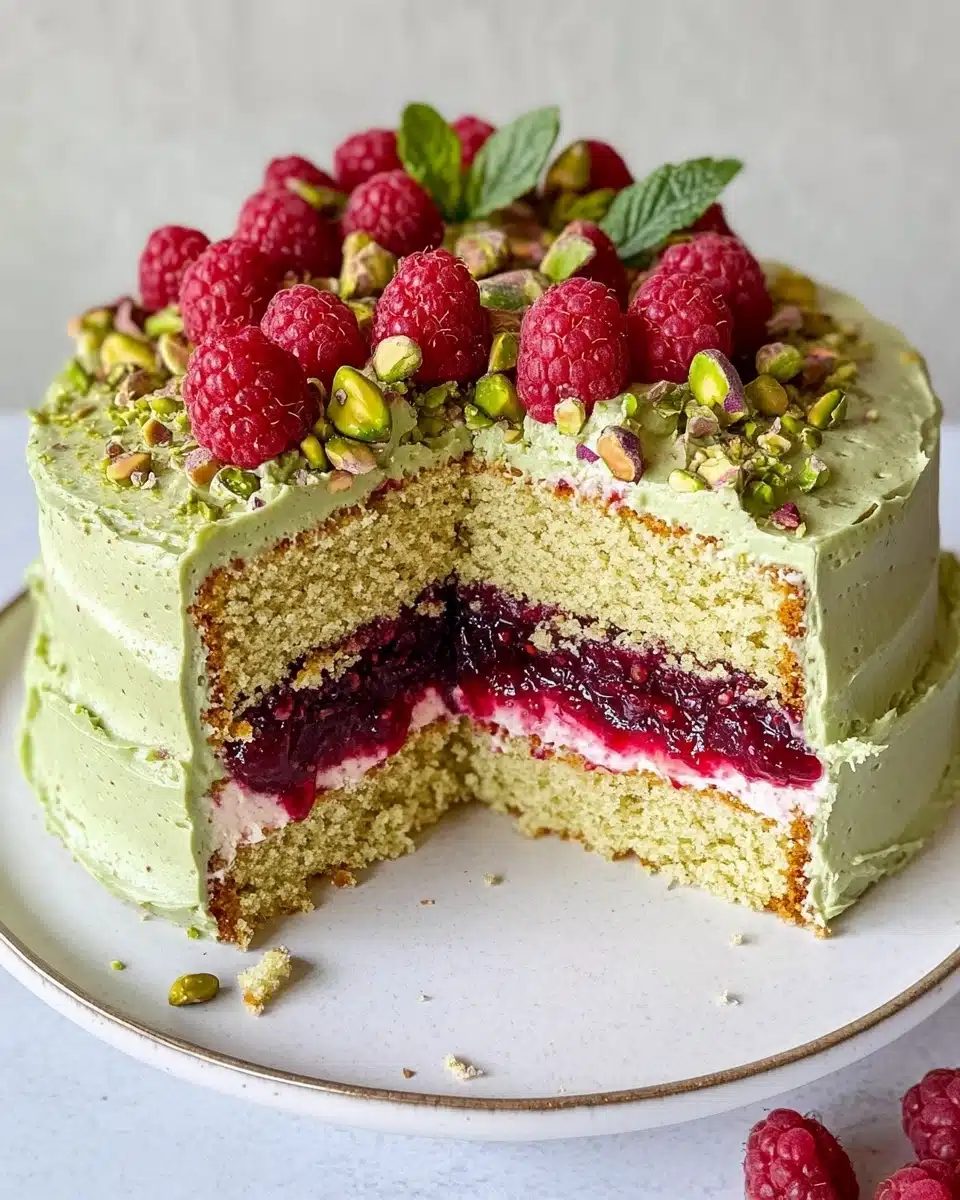 Pistachio Raspberry Cake Recipe