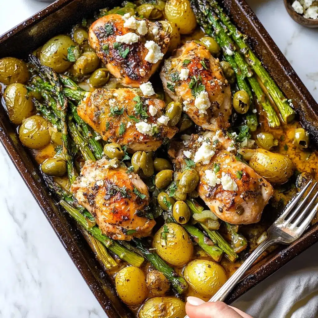 Sheet Pan Honey Garlic Chicken and Feta Potatoes Recipe - Recipe Image