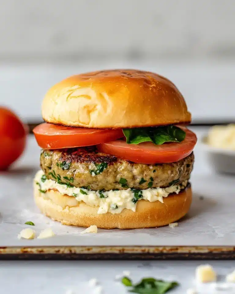 Chicken Feta Spinach Burgers Recipe