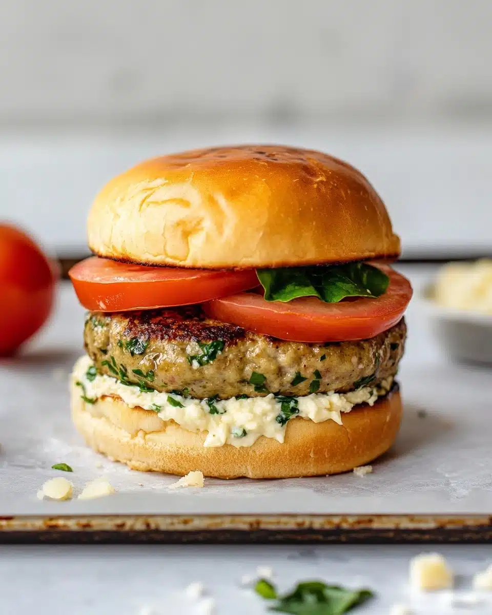 Chicken Feta Spinach Burgers Recipe