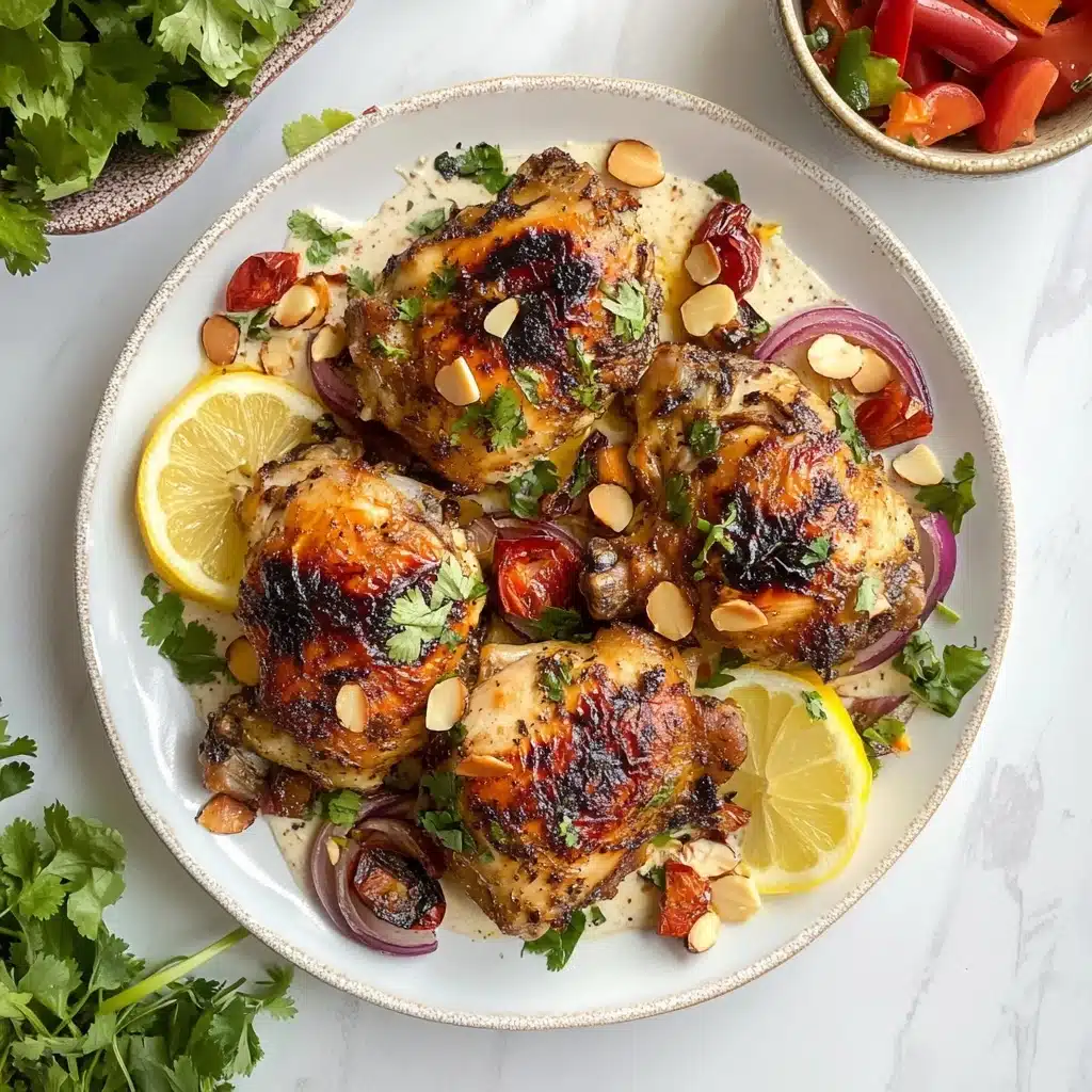Harissa Chicken with Labneh, Roasted Red Peppers and Red Onion Recipe - Recipe Image