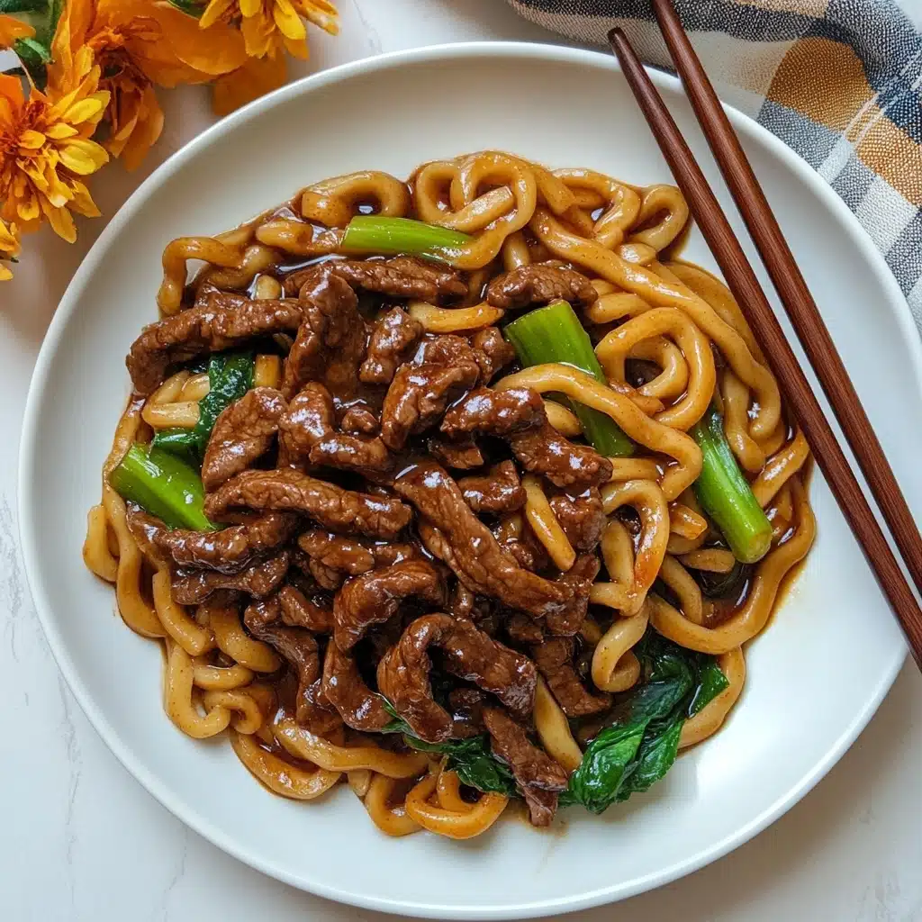 Simple Black Pepper Beef Udon Recipe - Recipe Image