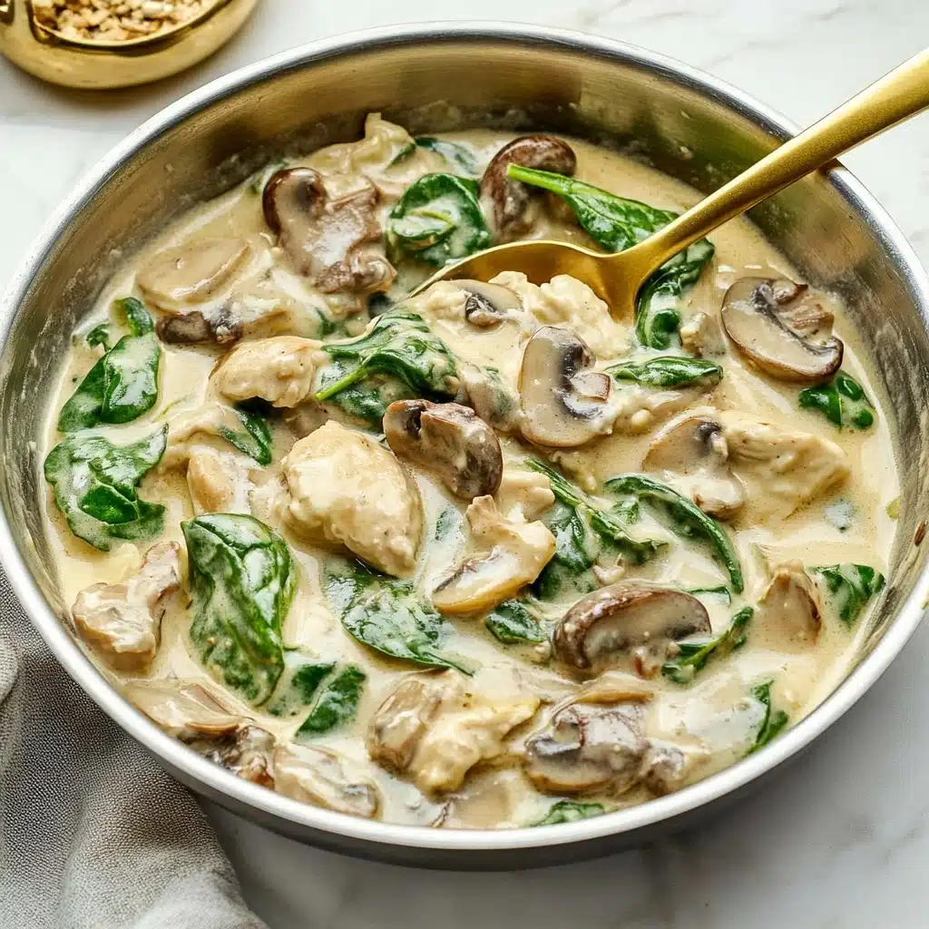Chicken With Spinach and Mushrooms Recipe - Recipe Image