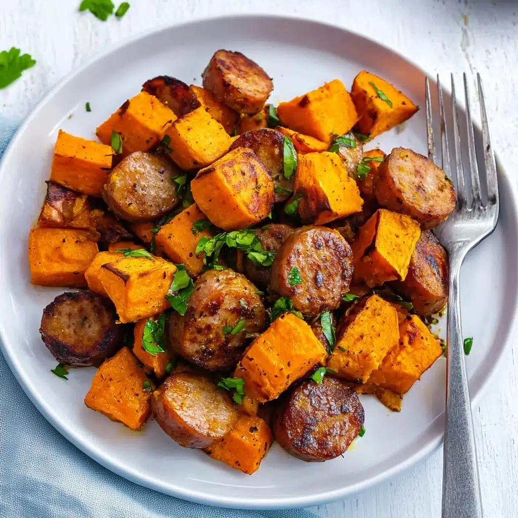 Sheet Pan Sausage and Sweet Potatoes Recipe - Recipe Image