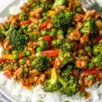 Teriyaki Ground Turkey, Broccoli and Peas Recipe