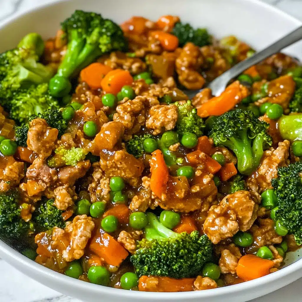 Teriyaki Ground Turkey, Broccoli and Peas Recipe - Recipe Image
