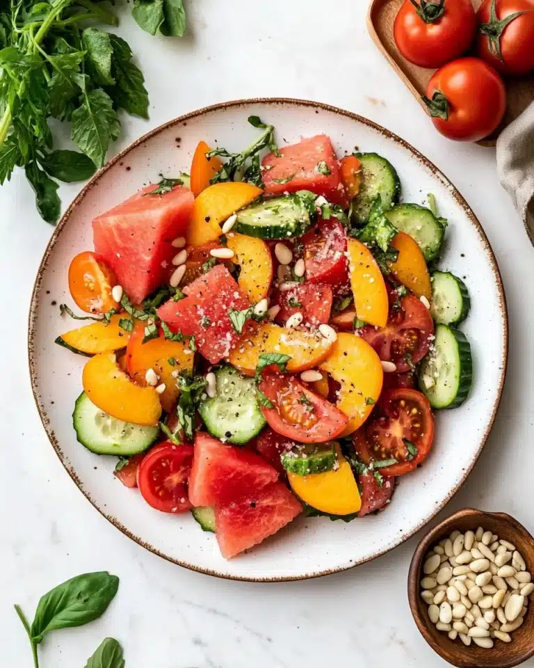 Summer Peach Watermelon Salad Recipe