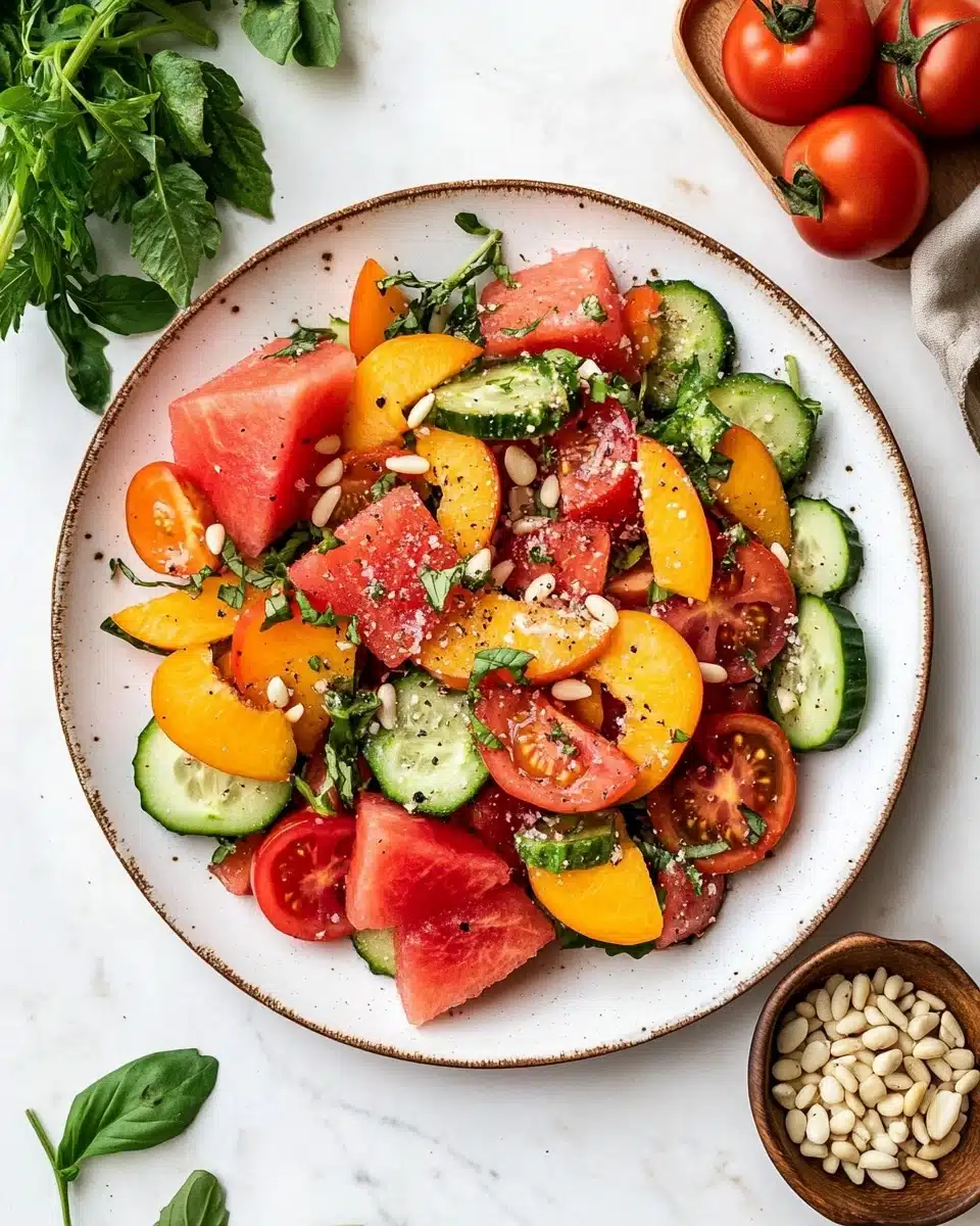 Summer Peach Watermelon Salad Recipe