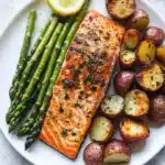 Sheet Pan Salmon and Asparagus with Potatoes Recipe
