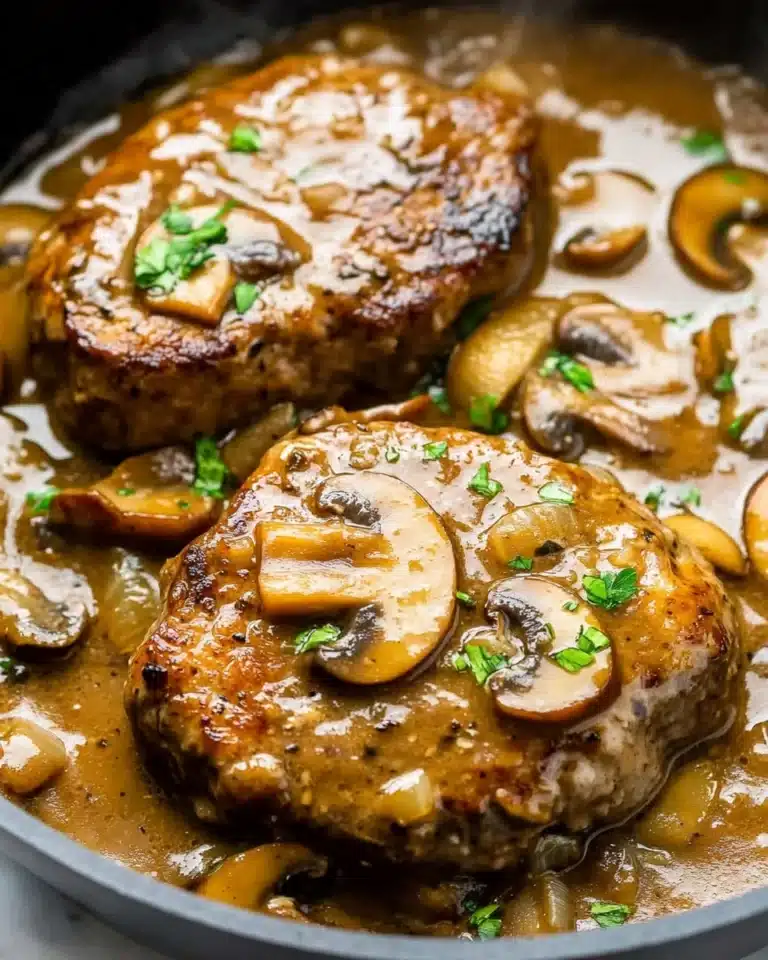 Hamburger Steak with Mushroom Gravy Recipe