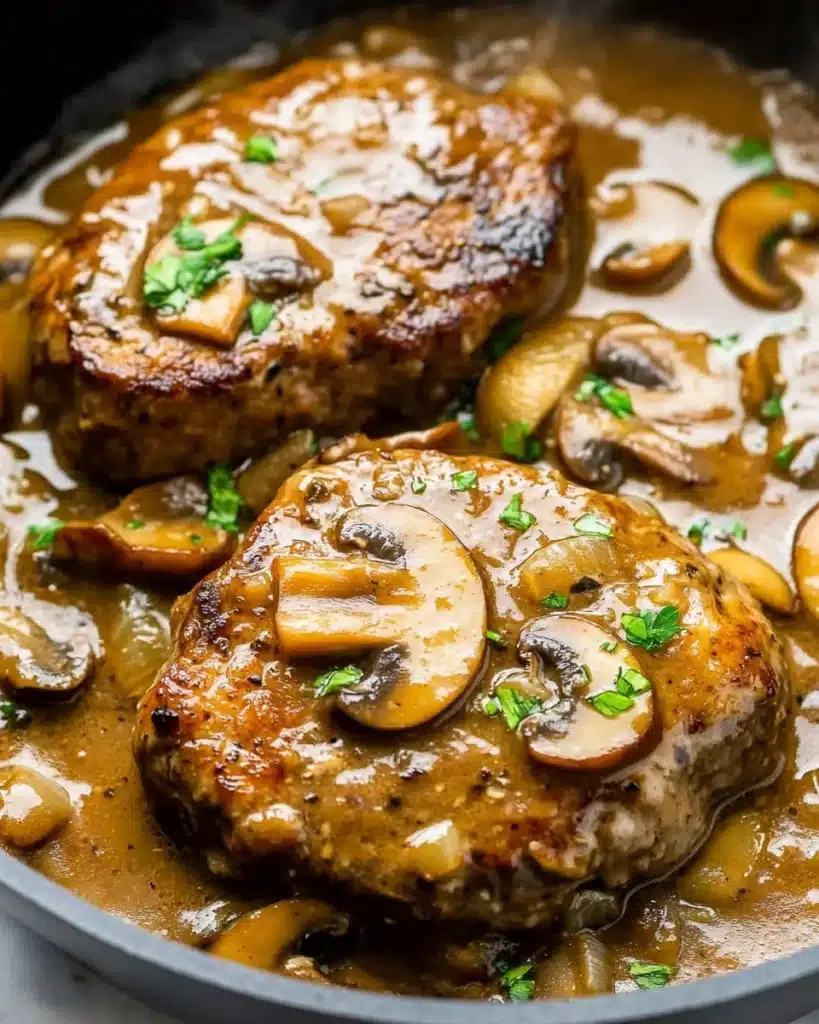 Hamburger Steak with Mushroom Gravy Recipe