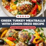 Greek Turkey Meatballs with Lemon Orzo & Creamy Feta Yogurt Sauce Recipe