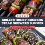 Honey Bourbon Steak Skewers Recipe