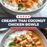Creamy Thai Coconut Chicken Bowls Recipe