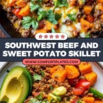 Southwest Ground Beef and Sweet Potato Skillet Recipe