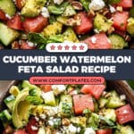Smashed Cucumber and Watermelon Feta Salad Recipe