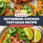 Easy Rotisserie Chicken Tostadas with Quick Pickled Onions Recipe