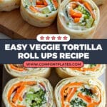 Fresh Vegetable Tortilla Roll Ups Recipe