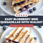 Blueberry Brie + Walnut Quesadilla Recipe
