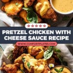 Pretzel Chicken Fingers with Honey Mustard Cheese Sauce Recipe