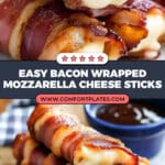 Bacon Wrapped Mozzarella Cheese Sticks Recipe