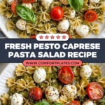 Light Pesto Caprese Pasta Salad Recipe