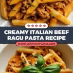 Creamy Beef Ragu with Penne Pasta Recipe