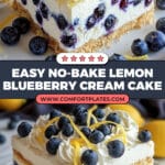 No-Bake Lemon Dazzling Blueberry Cream Cake Recipe