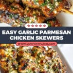 Ranch Garlic Parmesan Chicken Skewers Recipe