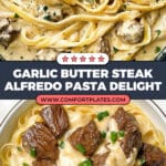 Garlic Butter Steak with Parmesan Alfredo Recipe