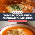Creamy Tomato Soup with Cheddar Dumplings Recipe