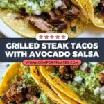 Grilled Steak Tacos with Avocado Salsa Recipe