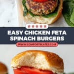 Chicken Feta Spinach Burgers Recipe