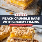 Peaches and Cream Crumble Bars Recipe