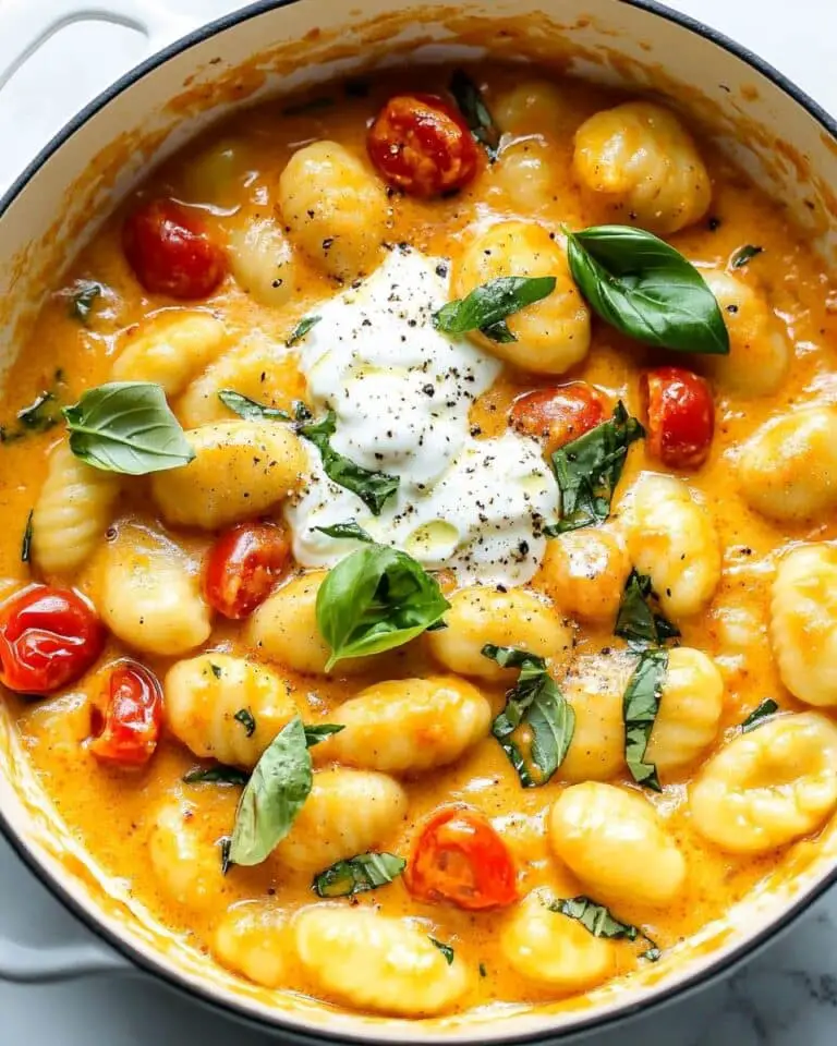 30 Minute Creamy Tomato Gnocchi with Burrata Recipe