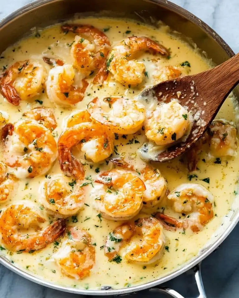 Creamy Garlic Prawns with Parmesan and White Wine Sauce Recipe