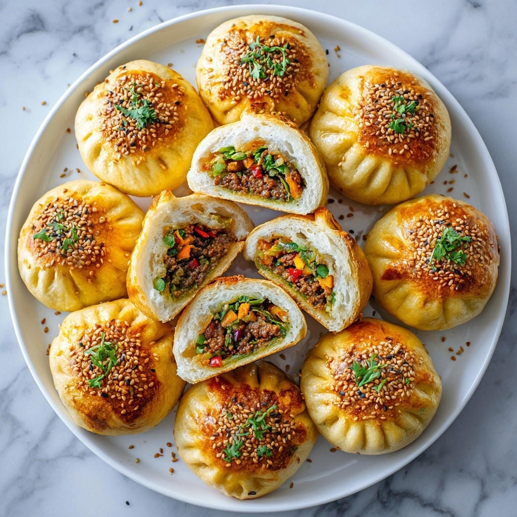 Pan-fried Vegan Bao Buns with Vegetable Filling Recipe