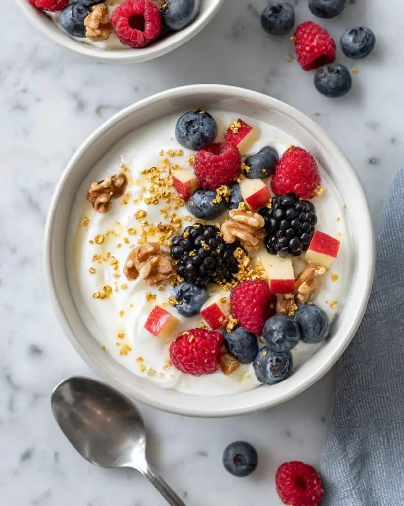Brainy Breakfast: Healthy Greek Yogurt Bowl with Apples, Berries, and Nuts Recipe