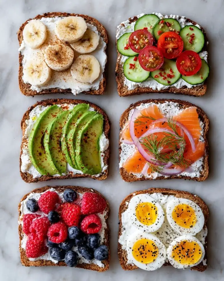 Cottage Cheese Breakfast Toast with Assorted Toppings Recipe