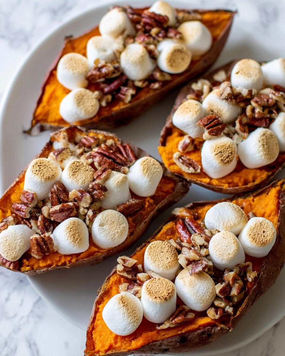 Twice Baked Sweet Potatoes with Marshmallows Recipe