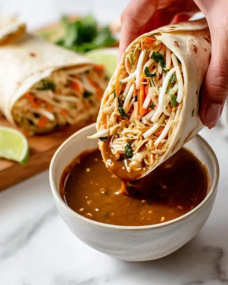 Peanut Chicken Wraps with Creamy Peanut Sauce Recipe
